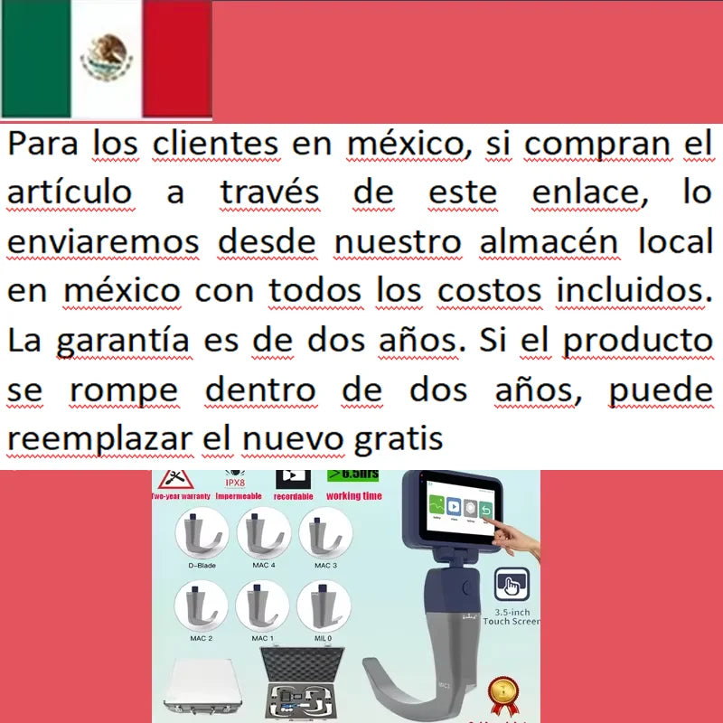 3.5Inch Video Laringoskopas Pakartotinai Naudojamos Sterilizuojamos Peiliai