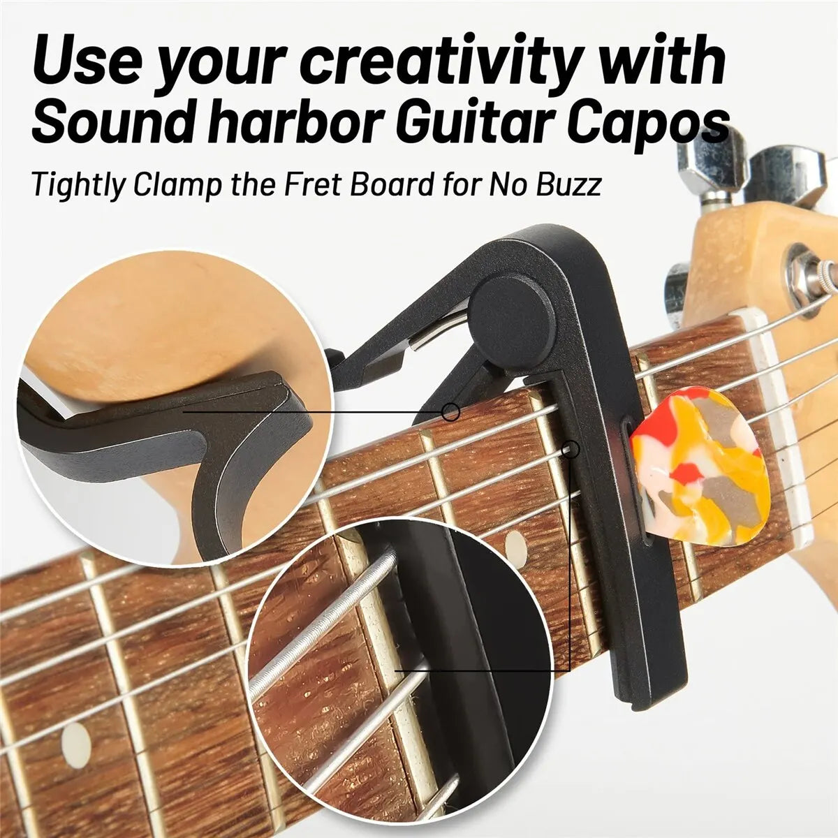 Guitar Capo Adjustment Clip &ndash; Universal Pick Holder