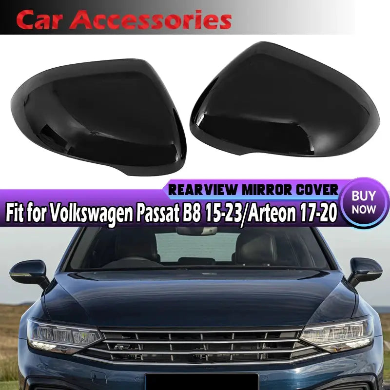 Side Mirror Covers Gloss Black ABS For VW Passat B8 Arteon by InterCyprus Trading Ltd