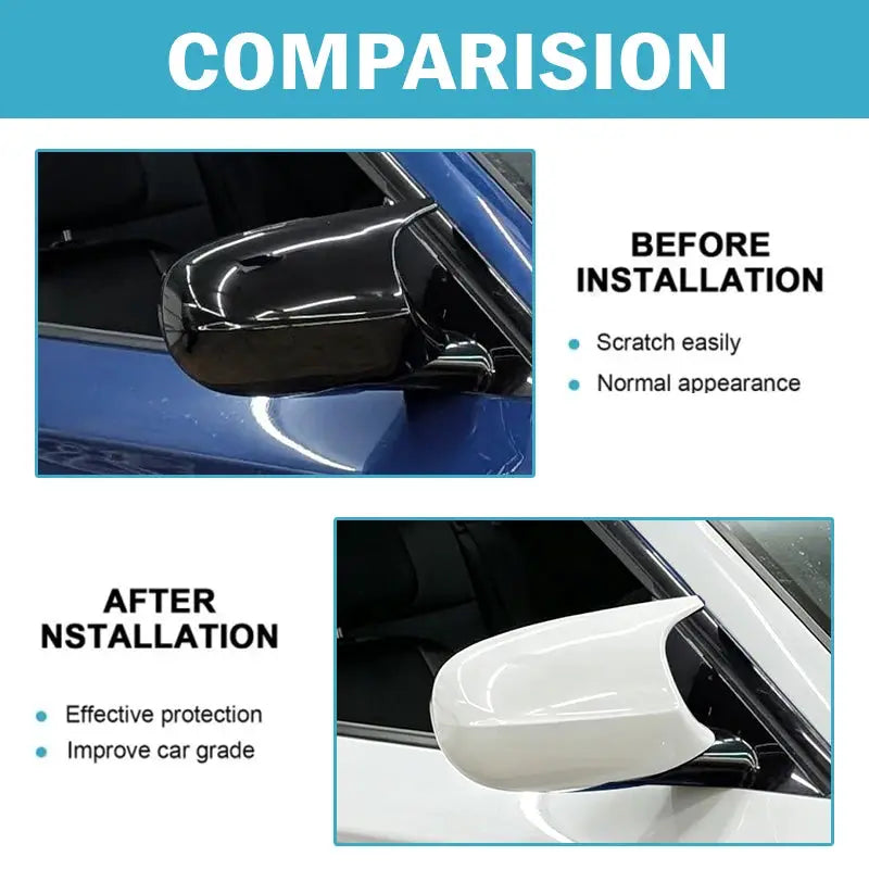 White Painted Rearview Mirror Covers for BMW E81 E82 E87 E90 E91 E92 E93 by InterCyprus Trading Ltd