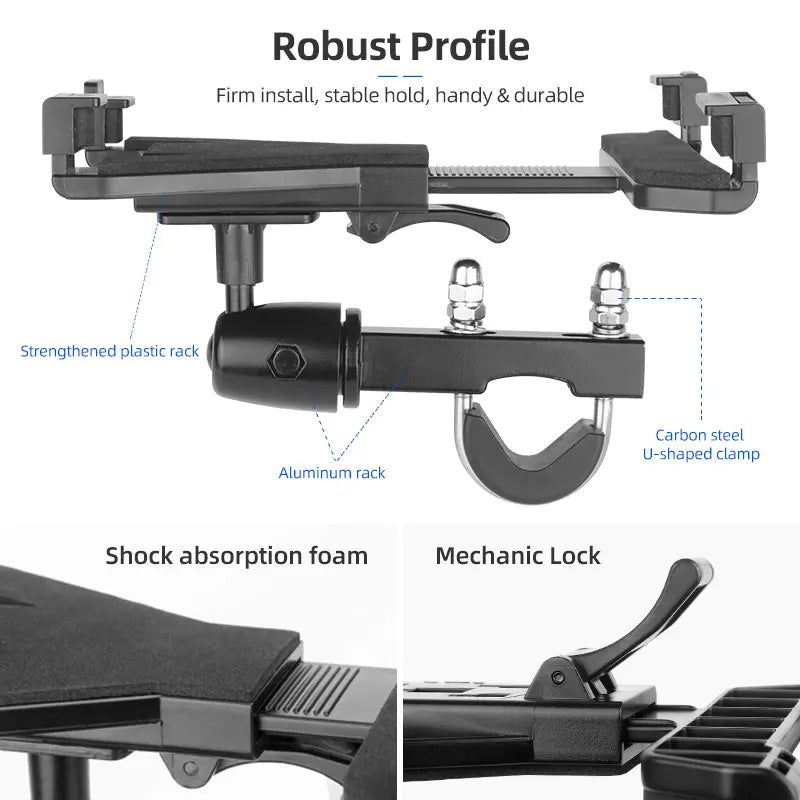 Soporte Universal para Tabletas de Bicicleta de Aluminio 360 Rotación GPS 7-10.1