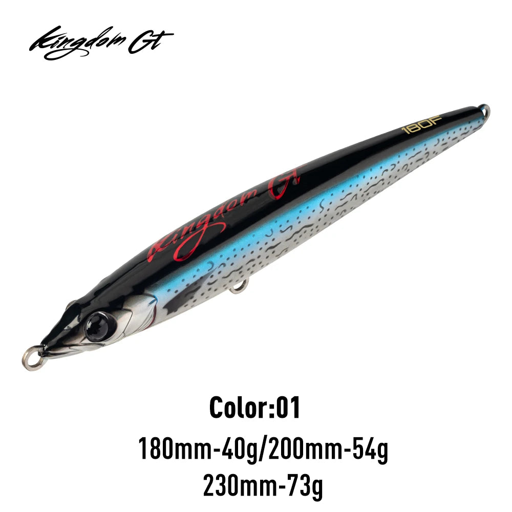 YOOFISH GT Sea Fishing Lure - Topwater Floating Artificial Bait for Tuna &amp; GT 4564-01 / 180mm 40g