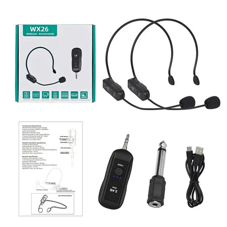 KEBIDUMEI 2.4G Head-mounted Microphone Wireless Hanging Neck Microphone Set for Amplifier Voice Speaker Teaching Tour Guide by InterCyprus Trading Ltd