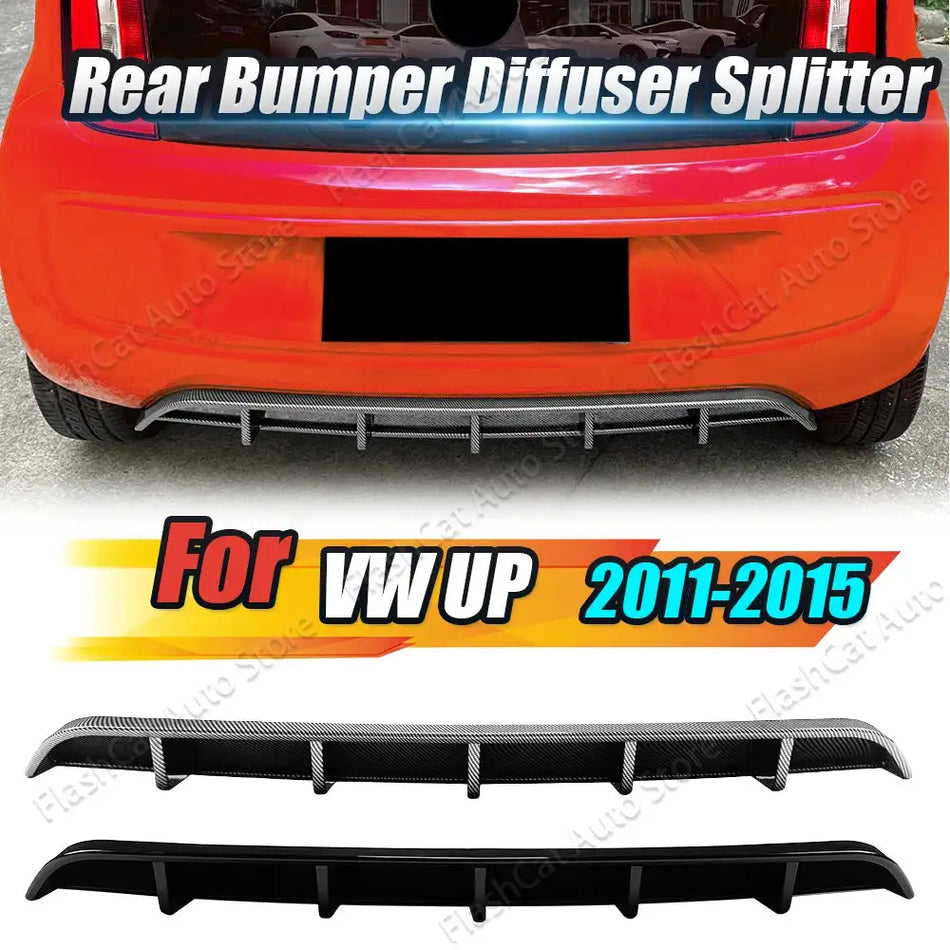 Комплект за заден дифузьор VW Up 2011-2015 Гланцово черен ABS ъпгрейд