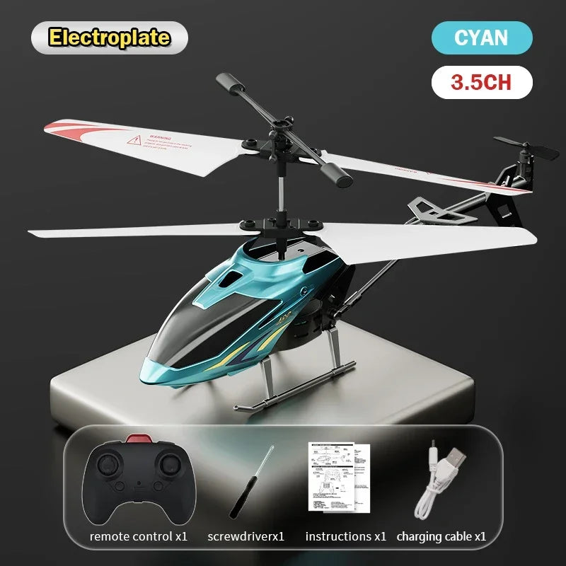 3.5Ch Rc Helicopter Alloy &ndash; App Controlled Flight Time 3.5CH cyan plastic