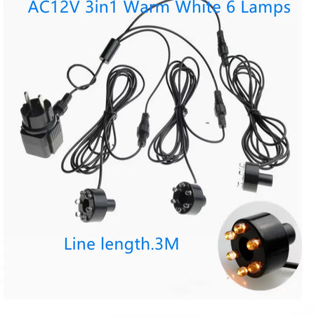 6 LED Underwater Lights 12V Aquarium Pool &ndash; IP68 Waterproof 6LED3in1 warm white