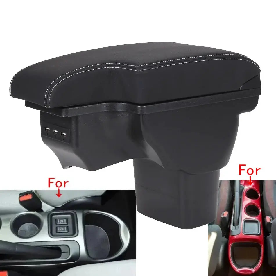 Armrest Box with PU Leather ABS Storage and USB for Nissan Juke Infiniti ESQ 2010-2019 by InterCyprus Trading Ltd