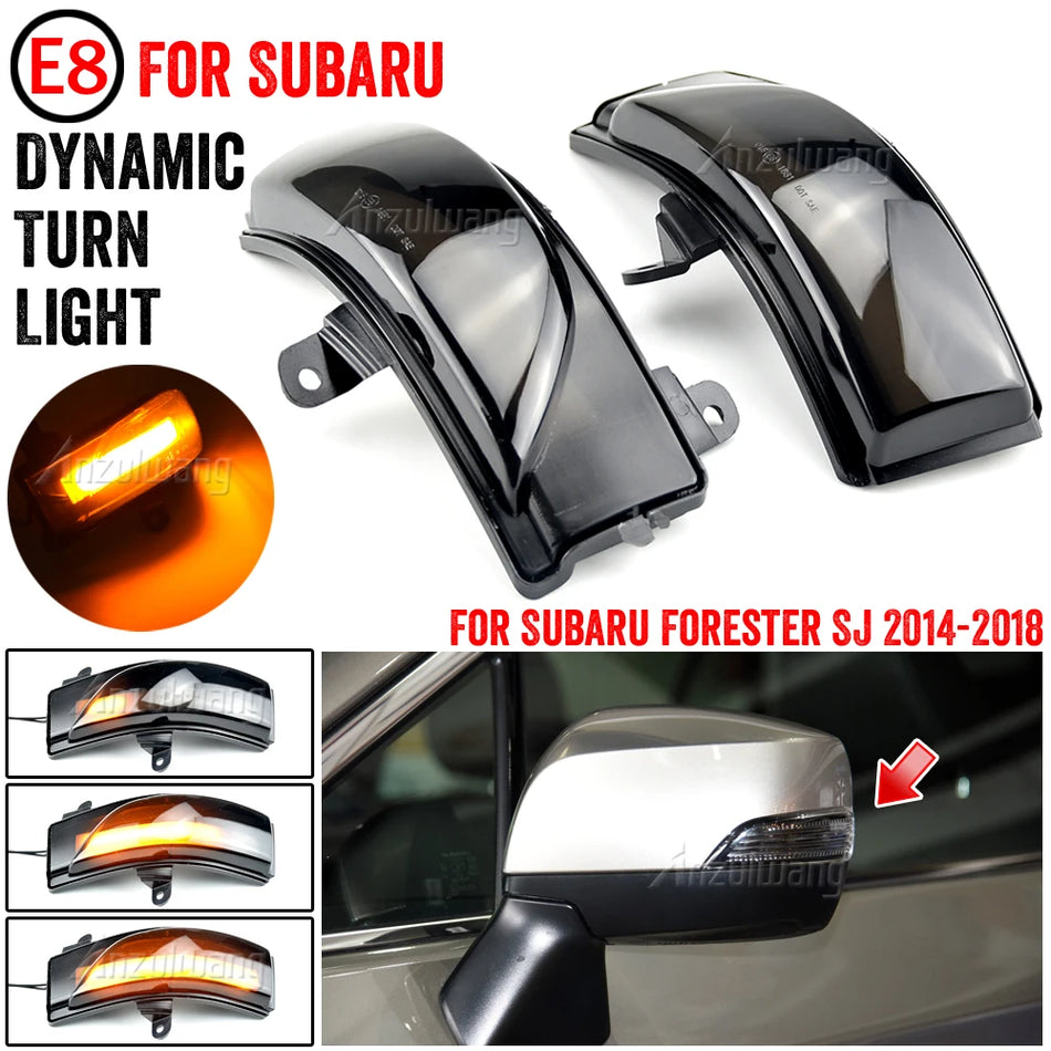 Sinais de Mudança de Espelho Lateral LED Âmbar para Subaru Forester Crosstrek WRX STI