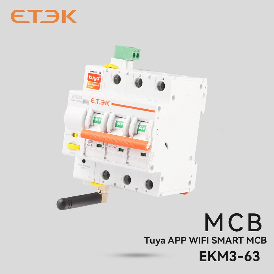 ETEK EKR3 WiFi Smart Circuit Breaker with Timed Control and Short Circuit Protection 32A / 2