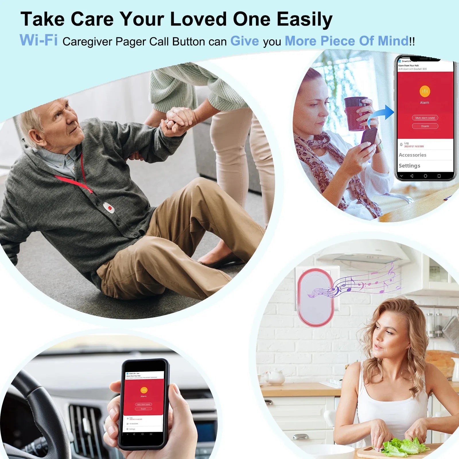 Tuya Caregiver Pager - Smart WiFi SOS Emergency Alert