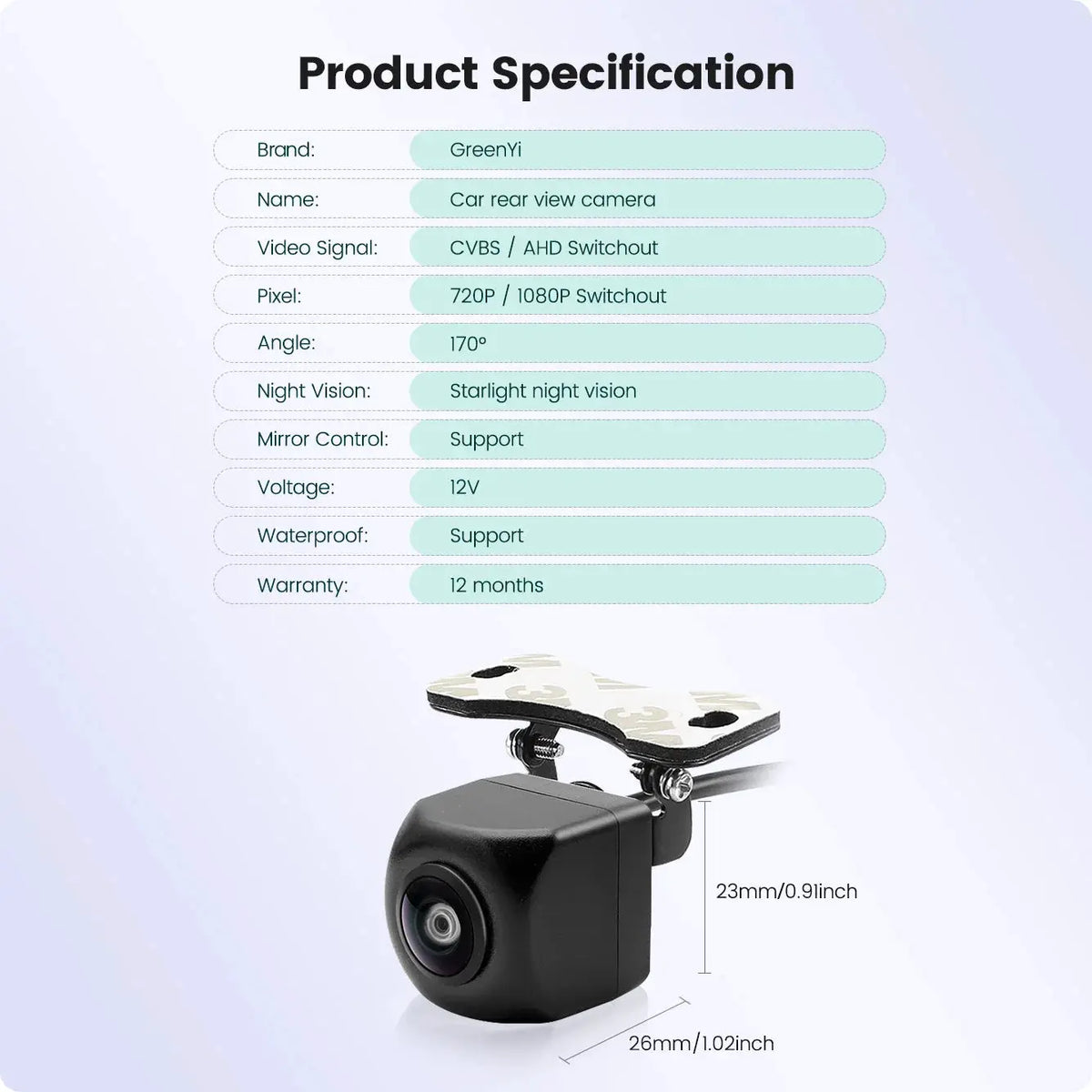 1080P AHD Backup Camera With 170 Degree Wide Angle And Night Vision by InterCyprus Trading Ltd