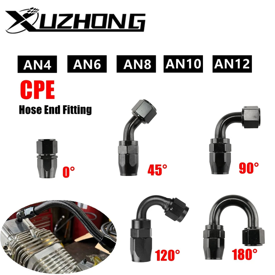 Adaptateur de raccord de tuyau en aluminium pivotant 0/45/90/120/180 Deg AN4-AN12 pour ligne de carburant