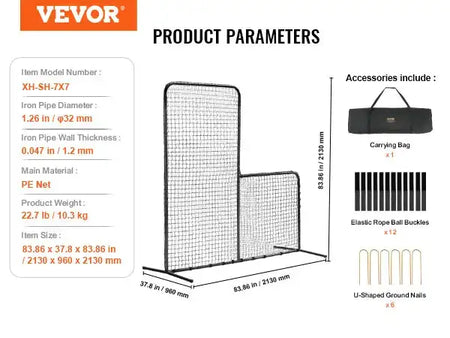 XH-SH-7X7-L &ndash; Portable Batting Screen With Carry Bag No Wheel / United States