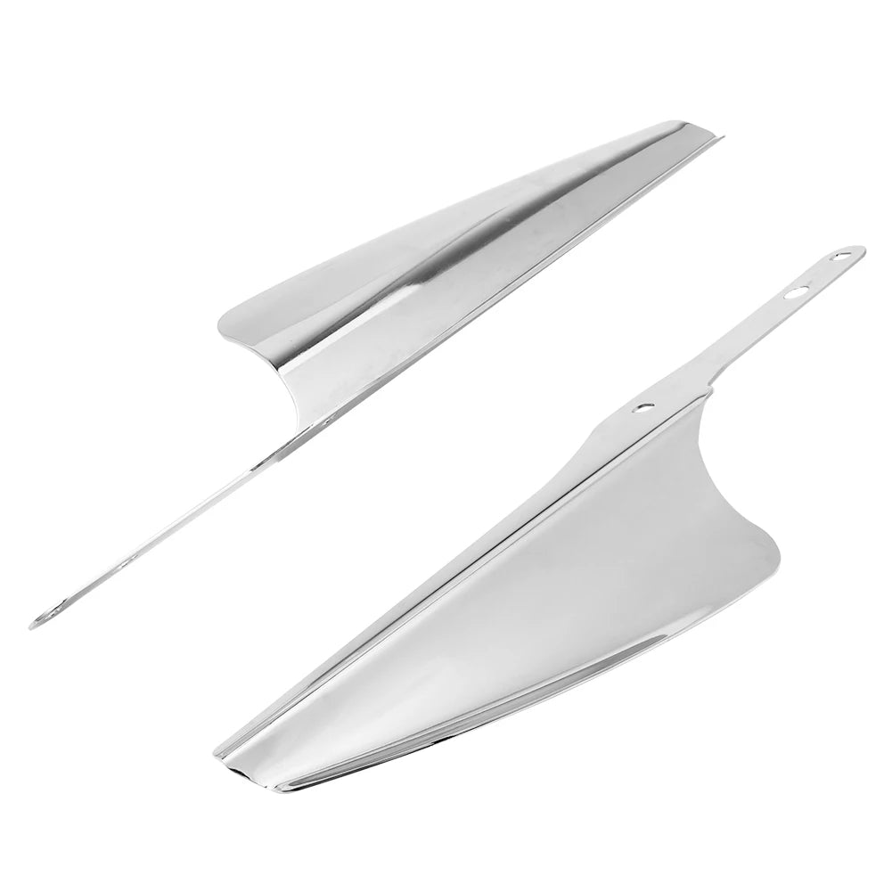 Motorcycle Chrome Front Fork Mount Wind Deflectors &ndash; Enhance Comfort and Style