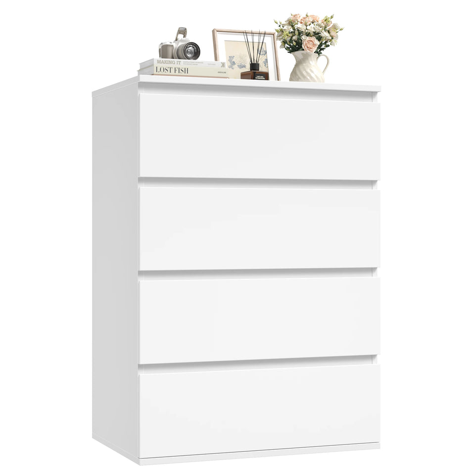 Getone Bílá Vysoká Komoda 4 Zásuvky 60x40x80cm