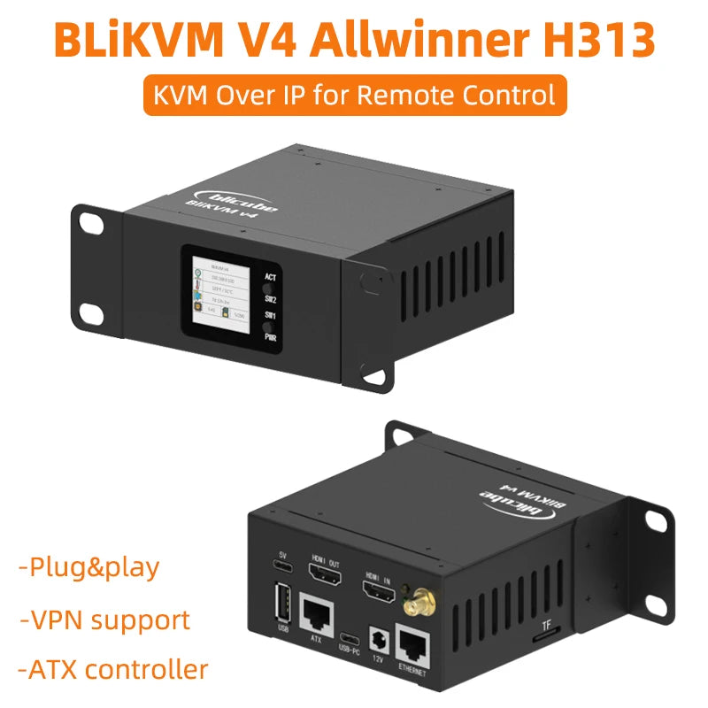 BLiKVM V4 &ndash; KVM Over PoE with 4K HDMI-Compatible Video Loop
