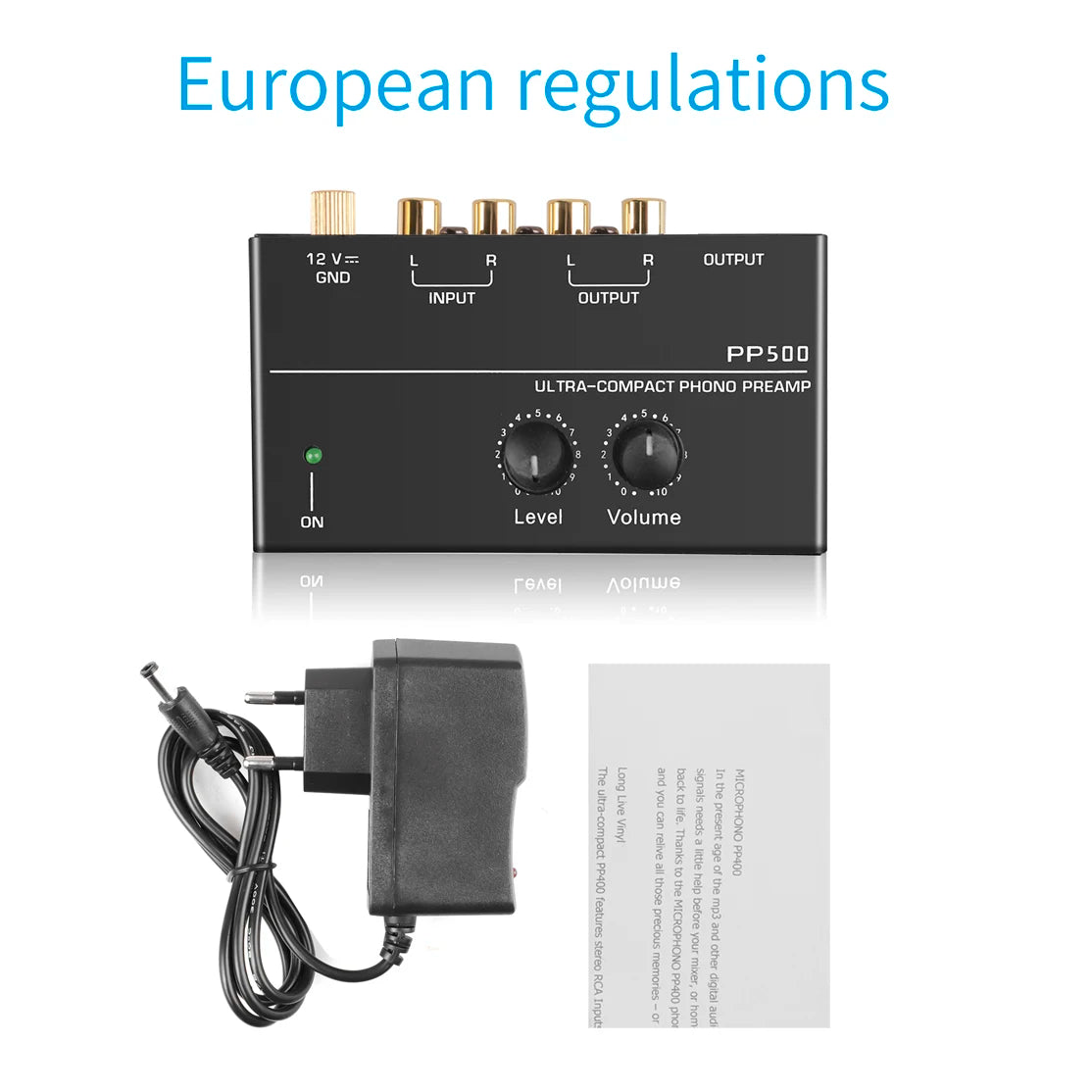Phono Preamp Preamplifier &ndash; Level Volume Control For LP EU Plug