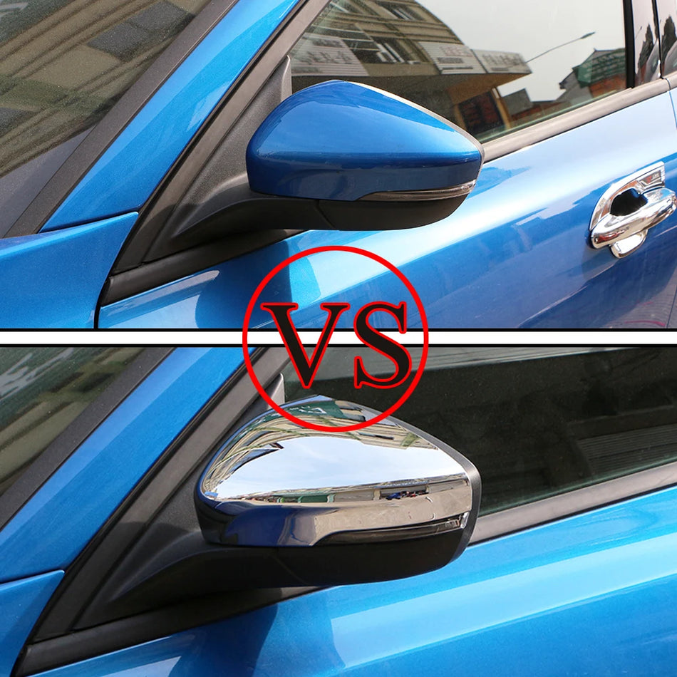 Rearview Mirror Cover Sticker Wing Cap For Ford Focus MK4 2019-2023 ABS Chrome Finish