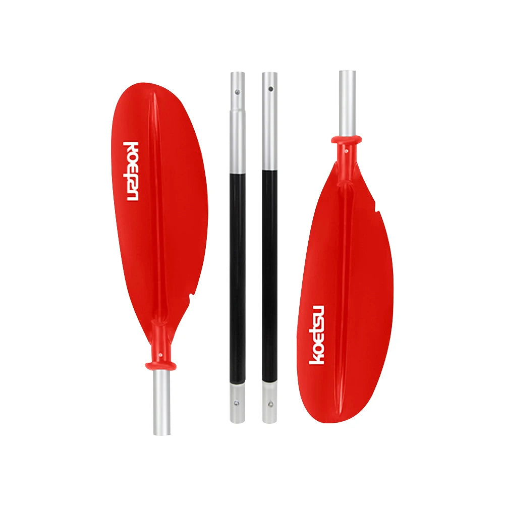Adjustable Aluminium Kayak Paddle, 4-Piece, Efficient Blade Design Red