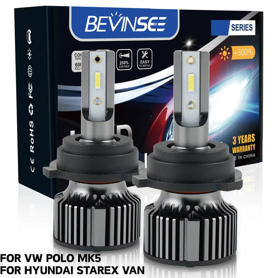 Bevinsee H7 LED Koplamp 360 Graden 6000K Aangepaste Gesp