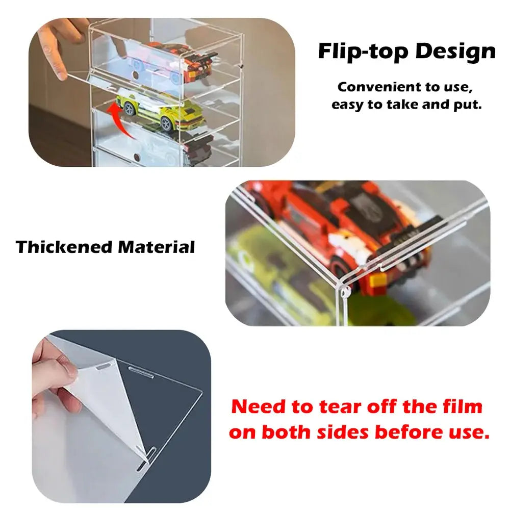 Transparent Acrylic Multi-Layer Display Case, Model Car, Figure and Collectible Storage Box by InterCyprus Trading Ltd
