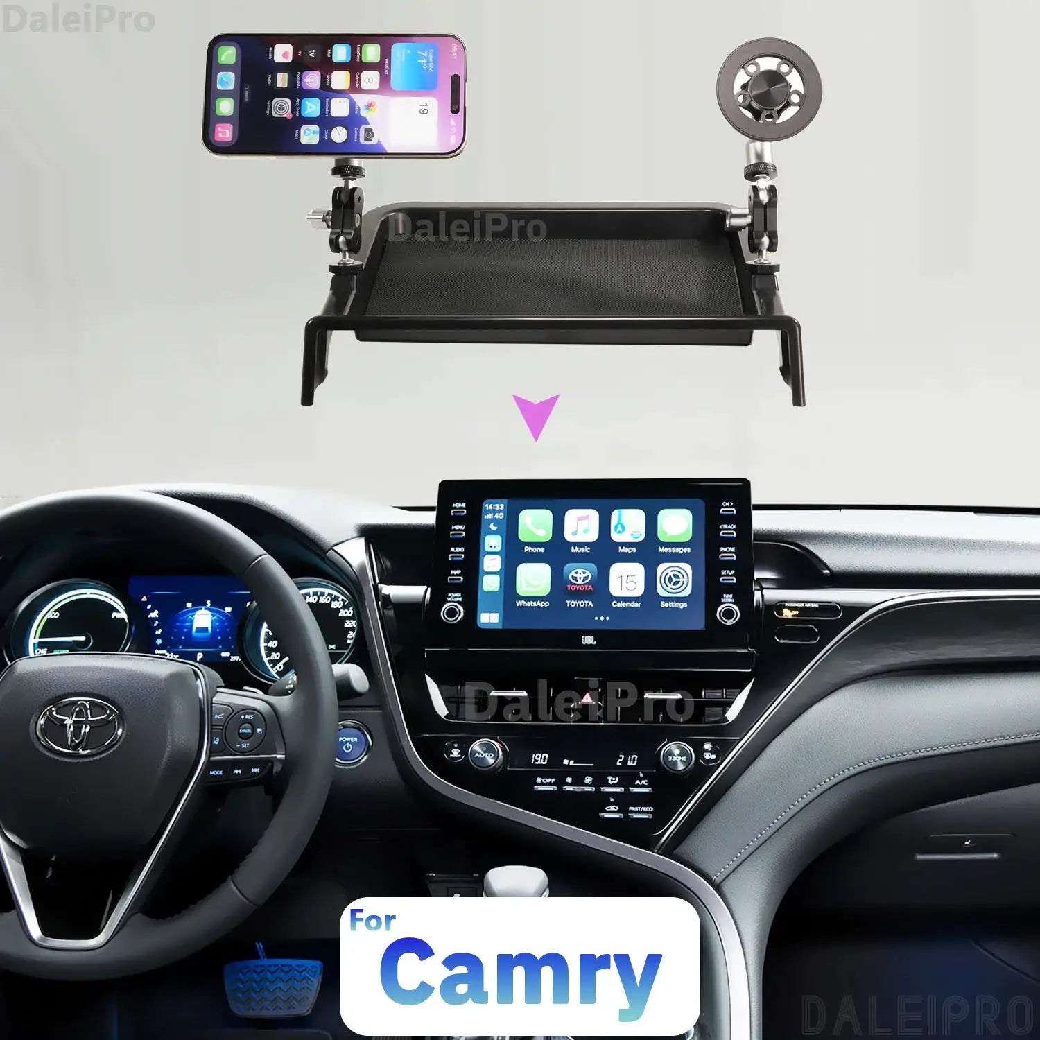 Car Storage Box with Phone Mount Double Phone Holders Base Multi ...