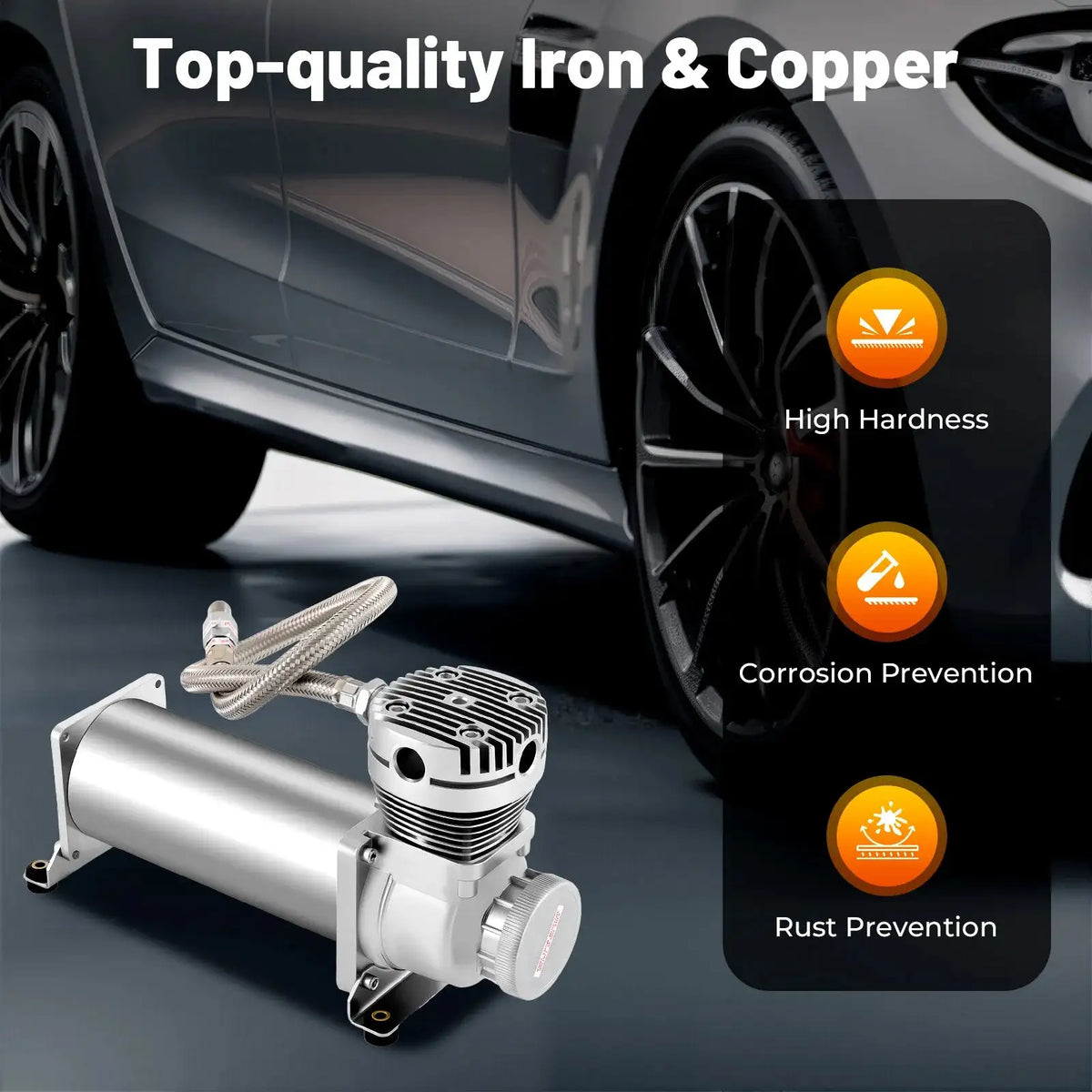 12V Air Compressor Kit &ndash; 200 PSI Copper Motor Heavy Duty