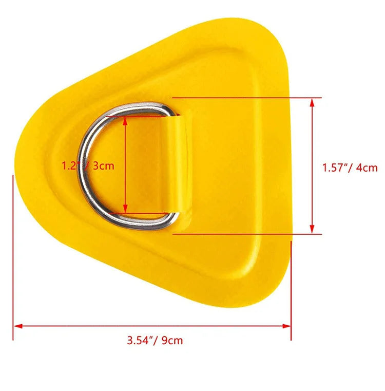 Surfboard D Ring Patch PVC Stainless Steel Triangle Anchor Point for Kayak Canoe Water Sports Rigging Multi-purpose