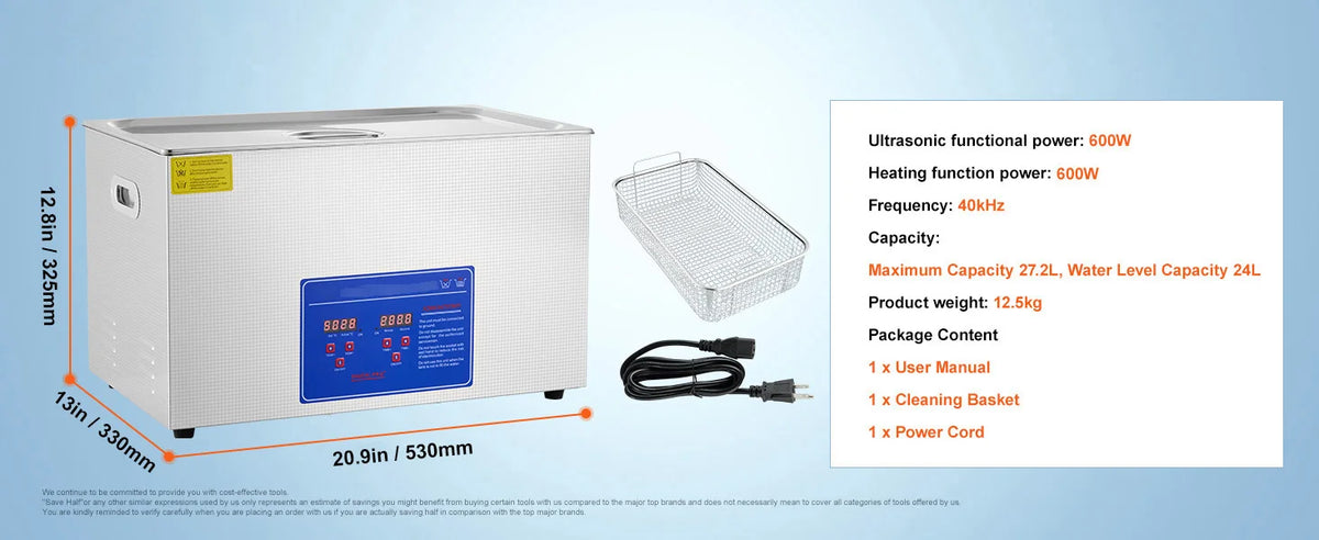 SucceBuy Ultrasonic Cleaner &ndash; Portable Heated Dish Washing