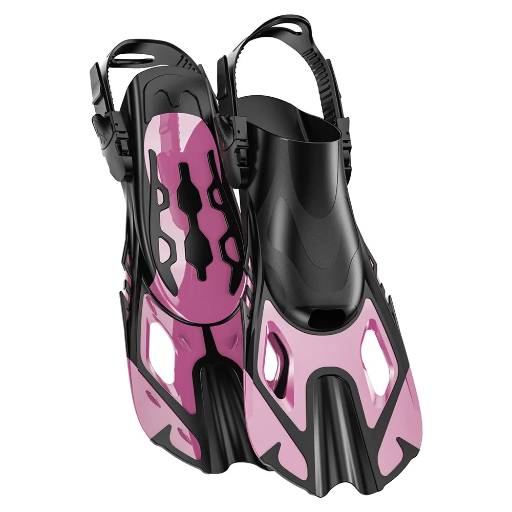 Snorkel Fins &ndash; Adjustable Open Heel Design for All Sizes Pink / S/M
