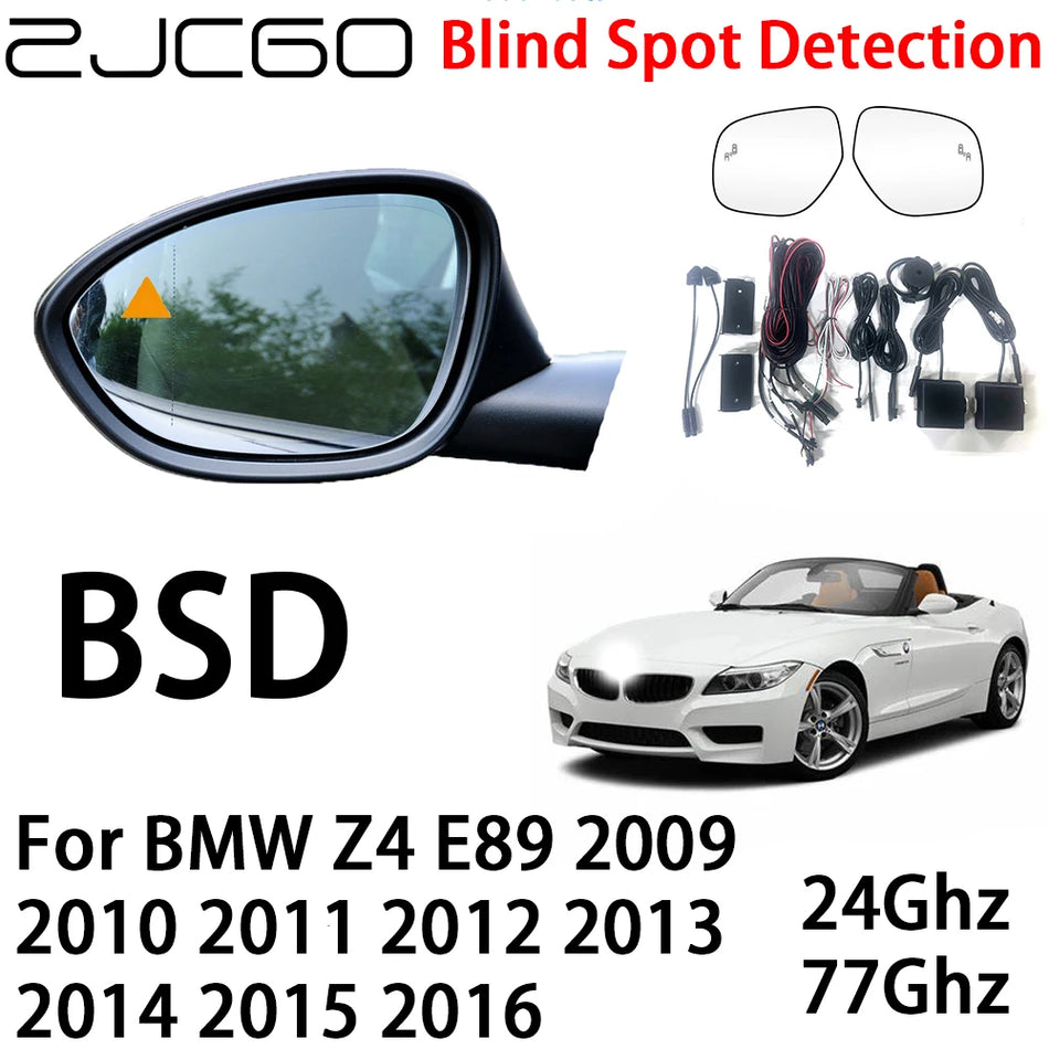 Radarvarningssystem för BMW Z4 E89 med döda vinkeln detektering och två mmWave radarsensorer på bakre stöten