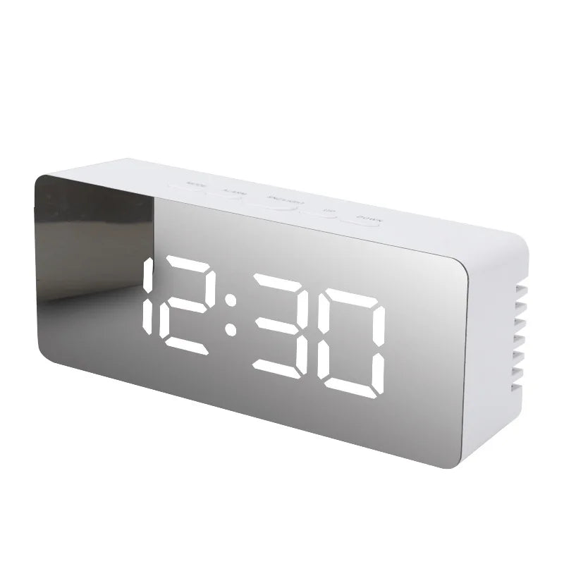 Digital LED Alarm Clock with Temperature Display and Snooze Function WHITE