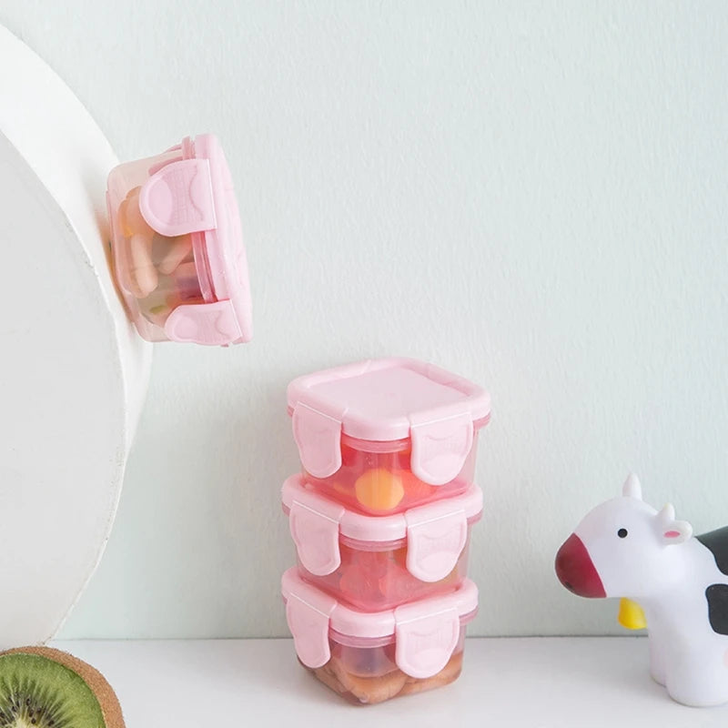 Set of 4 Baby Newborn Food Storage Containers - 6 Colors, 60ml, BPA Free