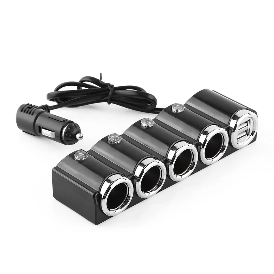Splitter pentru priza de bricheta auto USB 4-Way, 12V-24V, Metal