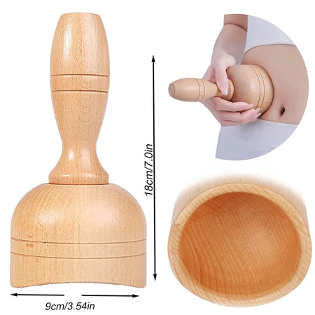 Wooden Therapy Cup with Roller &ndash; Natural Body Shaping Massage Tool 2