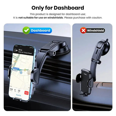 TOPK Car Phone Holder Mount 2-IN-1 Handsfree Stand Phone Holder for Dashboard & Air Vent Compatible with iPhone Samsung Android by InterCyprus Trading Ltd