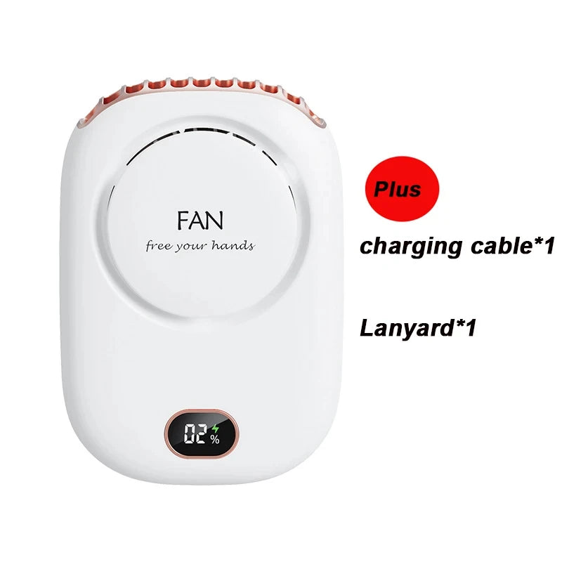 New Mini Portable Fan &ndash; Ultra Quiet Rechargeable Bladeless White