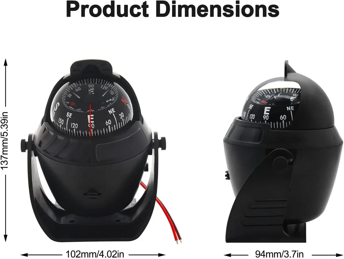 Boat Compass Flush Mount &ndash; Pivoting Light With Night Glow
