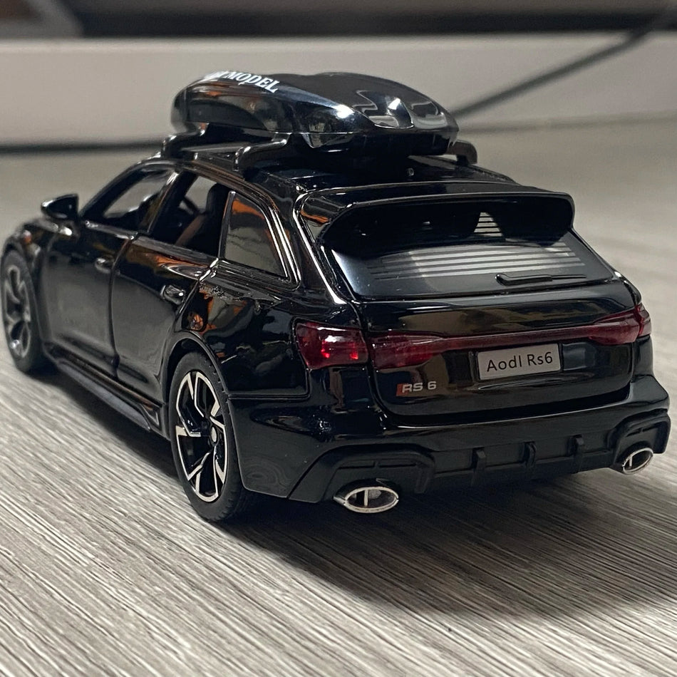 1:32 Alloy Diecast Car with Sound and Light Pull Back for Audi RS6 Avant Wagon