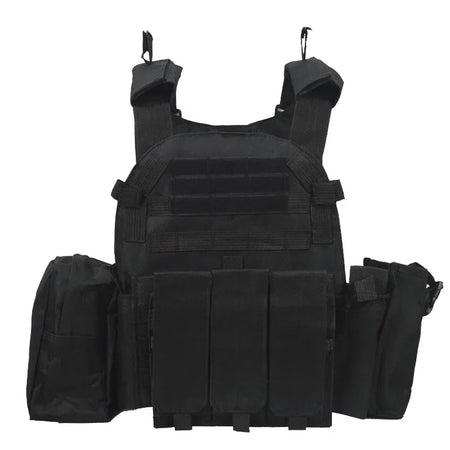6094 Military Tactical Vest &ndash; Rugged Plate Carrier Design Black