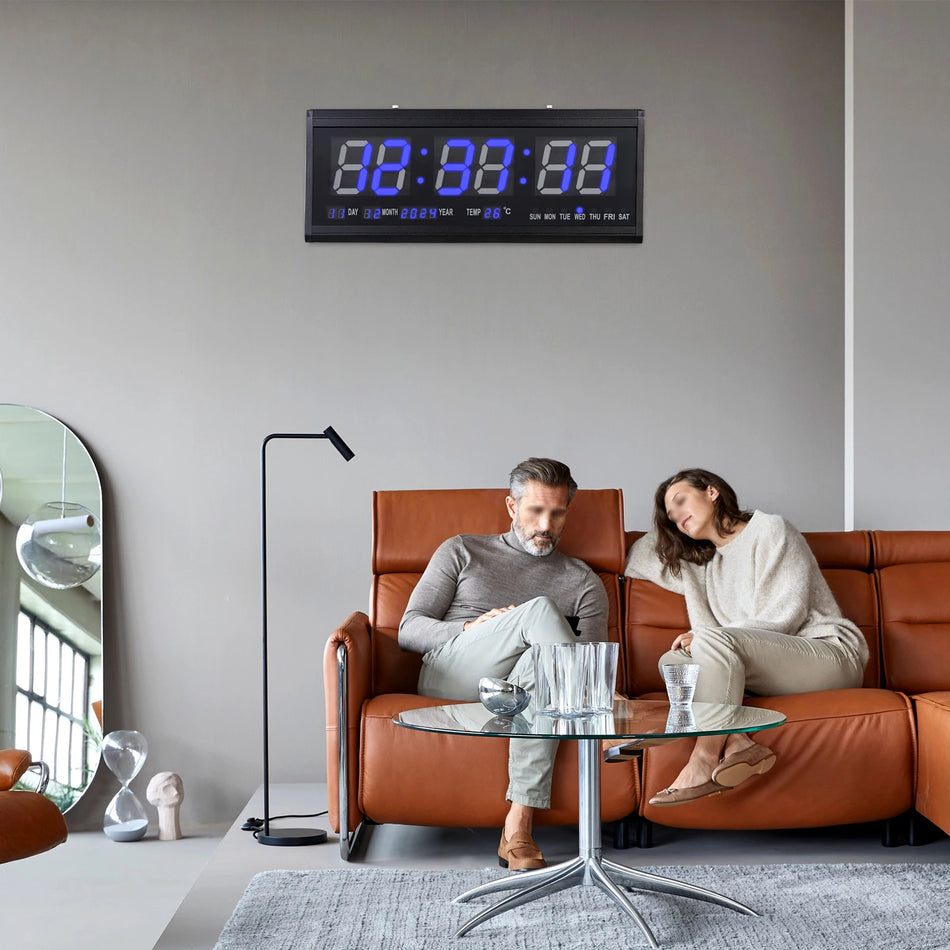 Orologio da Parete Moderno – Display LED Con Data E Temperatura