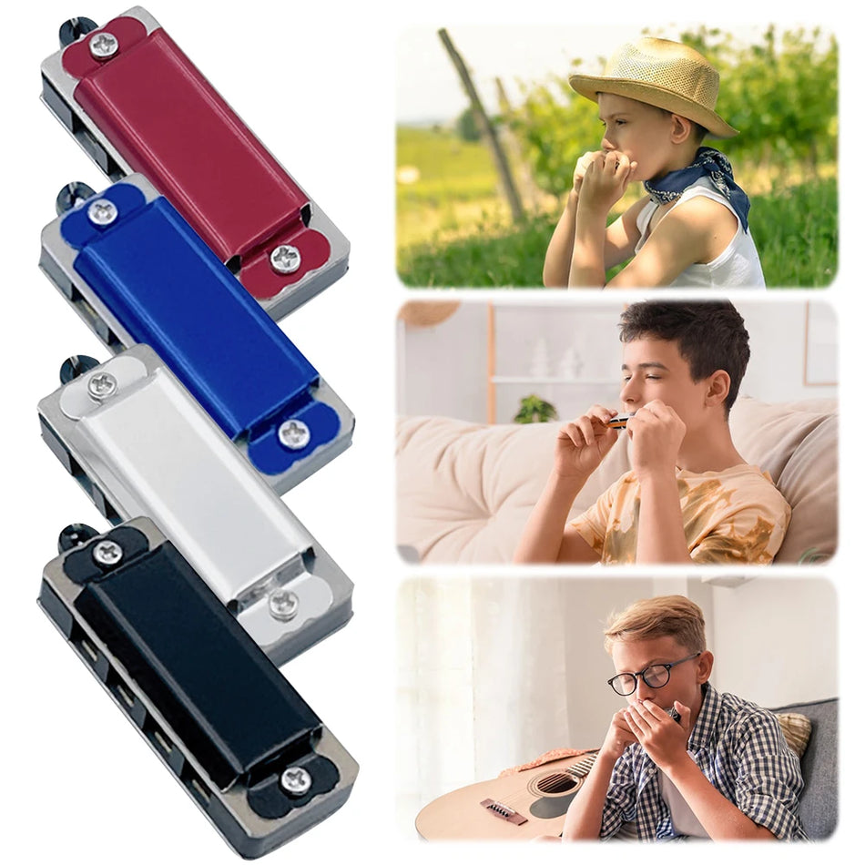 Mini Harmonica Pendant Necklace, 4-Hole, 8-Tone Mouth Organ for Beginners