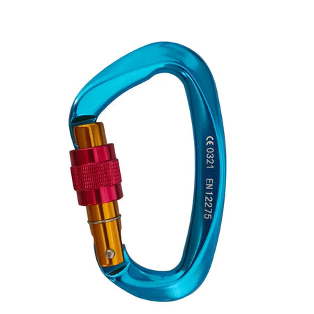 25KN Professional Climbing Carabiner D Shape Aviation Aluminum Safety Lock Outdoor Climbing Ascend Mountaineering Equipment Blue