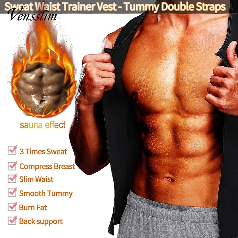 Vensslim Men Waist Trainer Vest &ndash; Sauna Sweat Compression