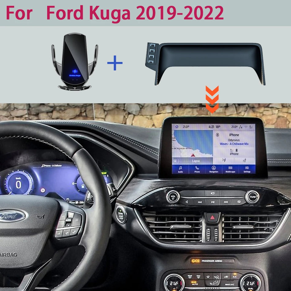 Trådlös laddningsbiltelefonhållare för Ford Kuga 2019 2022