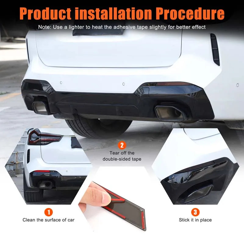 Tampa preta de farol de nevoeiro traseiro em ABS para BMW X3 G01 2022 2023 2 peças