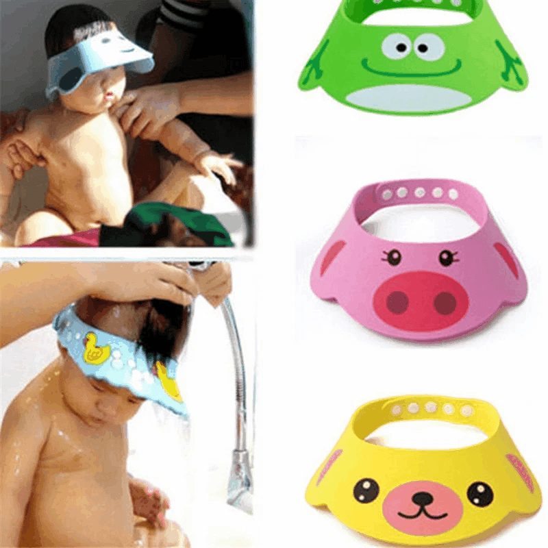 Soft Adjustable Baby Shower Cap Hair Wash Hat For Kids Ear Protection Safe Children Shampoo Bathing Shower Protect Head Cover