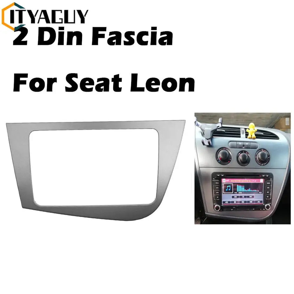 Montážní sada pro panel přístrojů pro Seat Leon Double-DIN ABS stříbrná šedá levostranný řízení