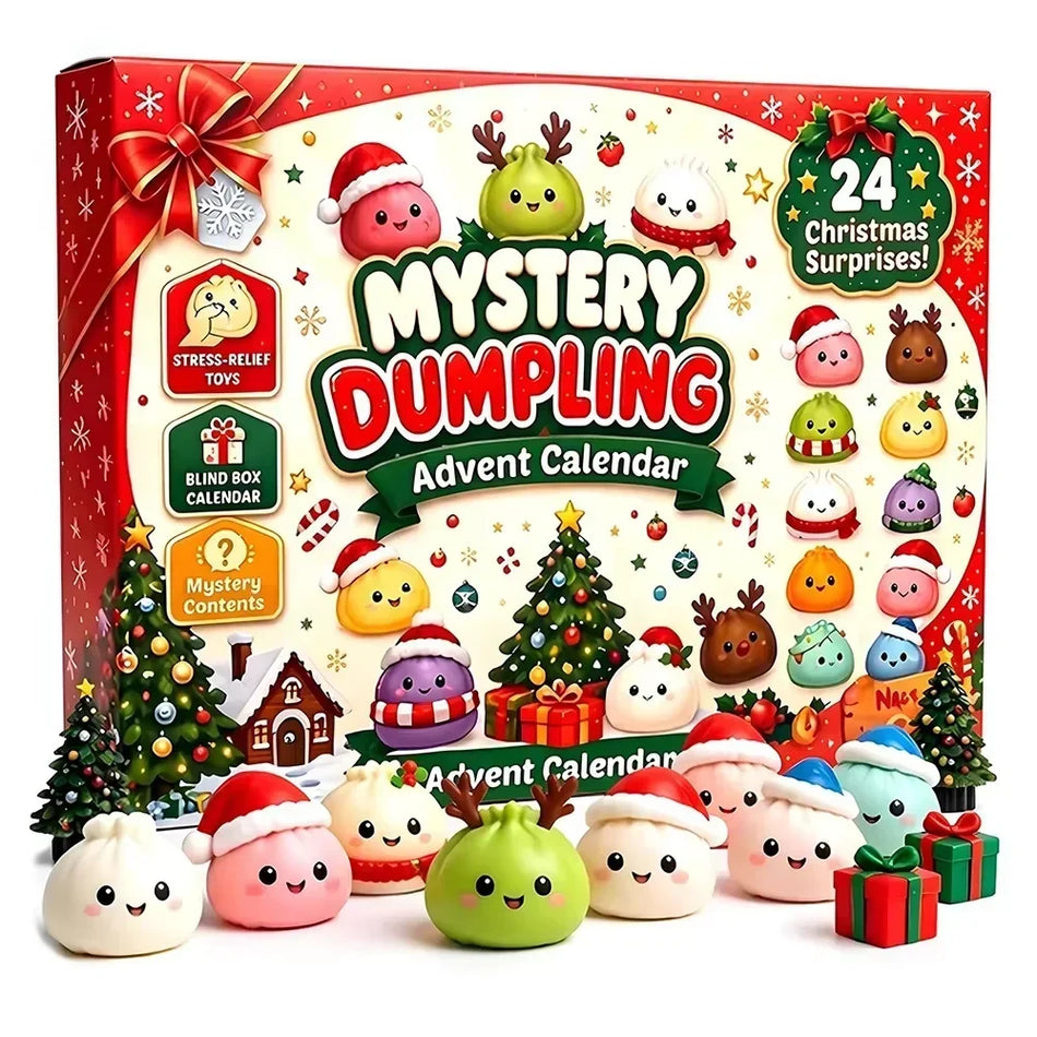 Christmas Advent Calendar With Slow Rebound Squishy Dumpling Gift