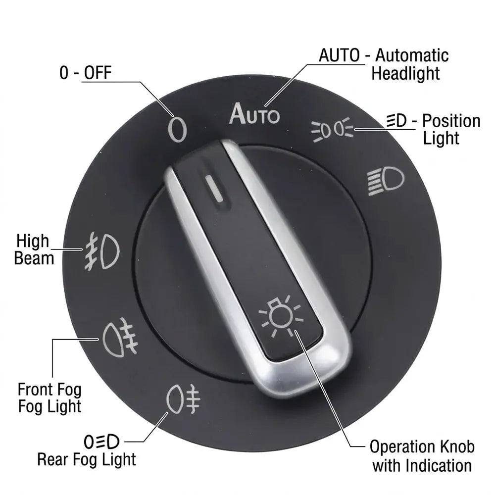 Headlight Switch 10 Pin 5ND941431B For VW Golf MK5 MK6 Jetta Passat Tiguan by InterCyprus Trading Ltd